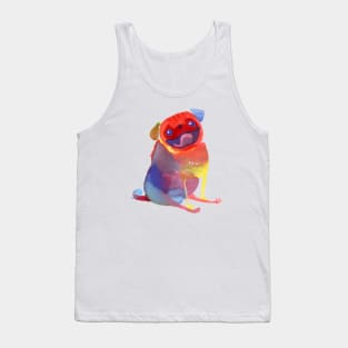 Rainbow Watercolor Pug Tank Top